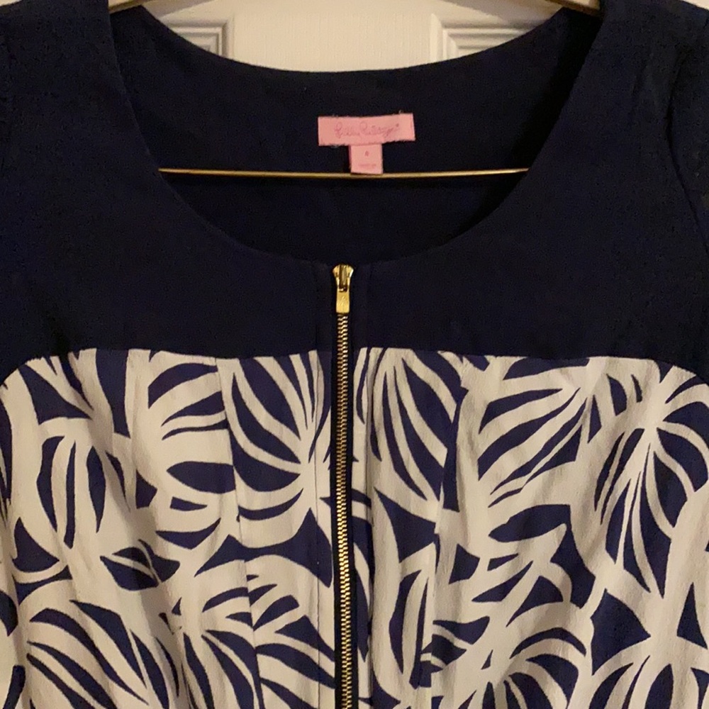 Lilly Pulitzer Vine Navy and White Dress 4 - Picture 2 of 5